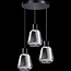 ETH Suspension GARY - 3 lumières - à gradins - noire - Fumée - 05-HL4524-30S