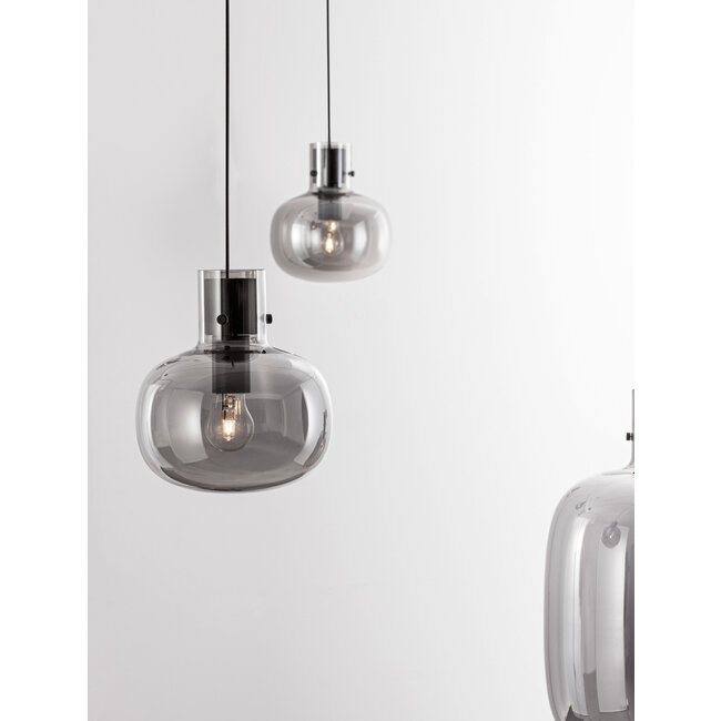 Hanging lamp CINZIA black Smoked glass 9236540