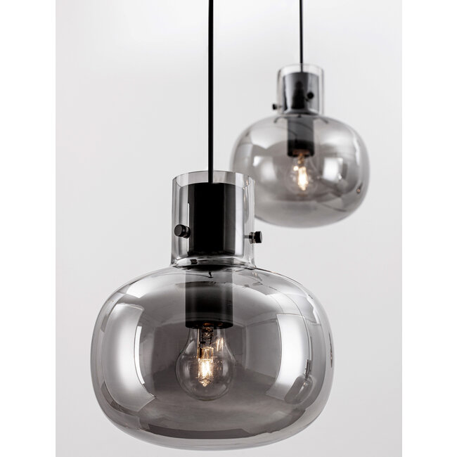 Hanglamp CINZIA zwart Gerookt glas 9236540