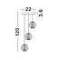 BRILLANTE - hanging lamp - Ø 22 x 120 cm - 15W LED DIM