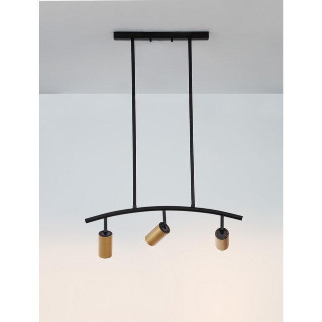 Hanglamp POGNO  - 72 x 90 cm - zwart / goud - GU10