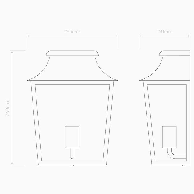 Wall lamp Richmond Wall 285 Matt black IP44