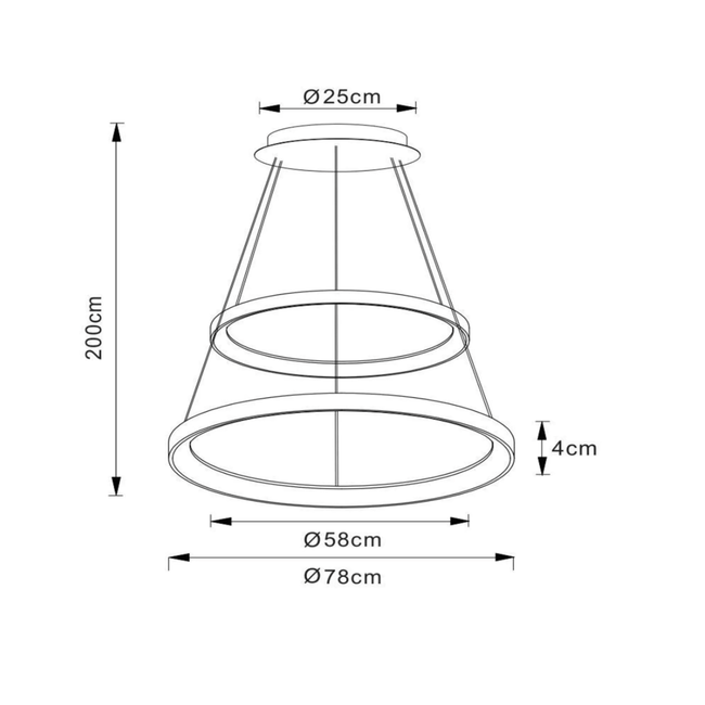 VIDAL - Hanglamp - Ø 78 cm - LED Dimb. - 1x92W 2700K - Mat Goud / Messing - 46403/92/02