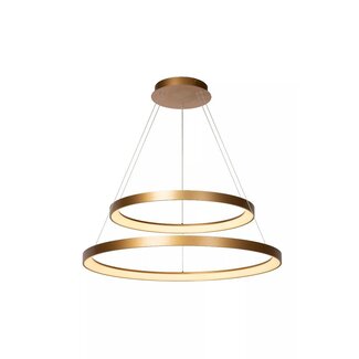 Lucide VIDAL - Hanglamp - Ø 78 cm - LED Dimb. - 1x92W 2700K - Mat Goud / Messing - 46403/92/02