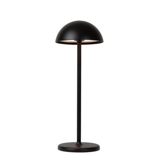Lucide JOY - Lampe de table rechargeable Outdoor - Batterie - Ø 12 cm - LED Dim. - 1x1.5W 3000K - IP54 - Noir - 15500/02/30