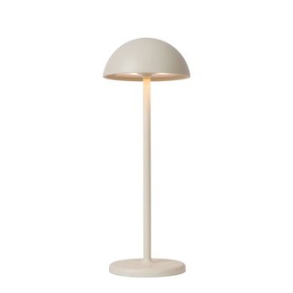 Lucide JOY - Lampe de table rechargeable Outdoor - Batterie - Ø 12 cm - LED Dim. - 1x1.5W 3000K - IP54 - Blanc - 15500/02/31