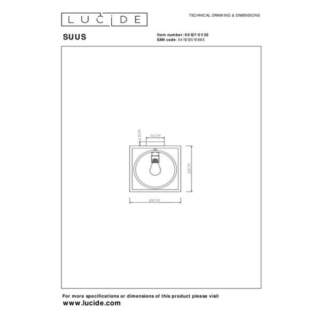 SUUS - Ceiling lamp - 1xE27 - Black - 00127/01/30
