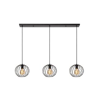 Lucide DANZA - Hanging lamp - 3xE27 - Black - 21428/03/30