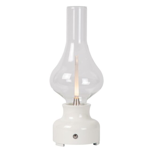 JASON - Oplaadbare Tafellamp - Accu/Batterij - LED Dimb. - 1x2W 3000K - 3 StepDim - Wit - 74516/02/31