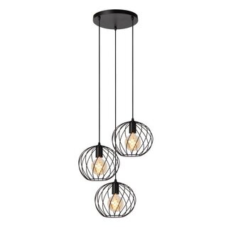 Lucide DANZA - Hanging lamp - Ø 50 cm - 3xE27 - Black - 21428/13/30
