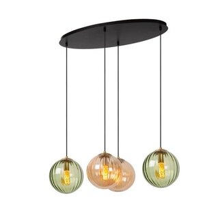 Lucide MONSARAZ - Hanging lamp - 4xE27 - Green - 45493/04/33