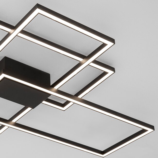 Plafonnier LED BILBAO noir 90 x 67 cm