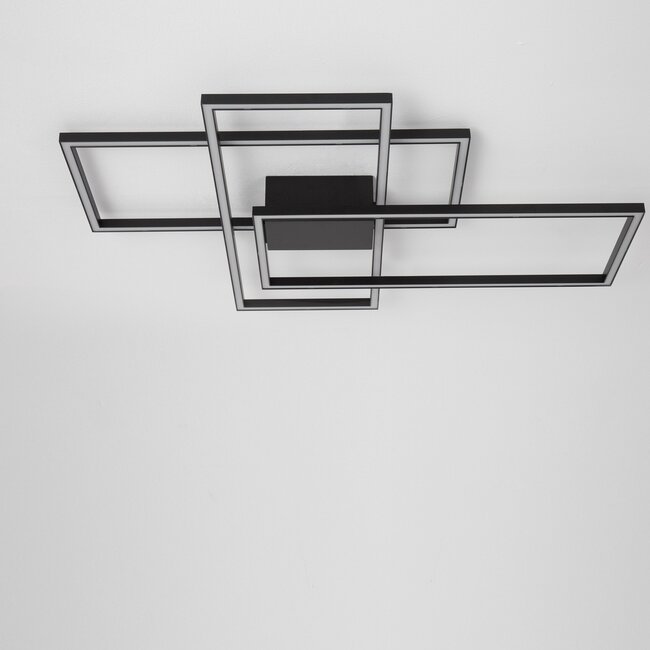 LED ceiling lamp BILBAO black 90 x 67 cm