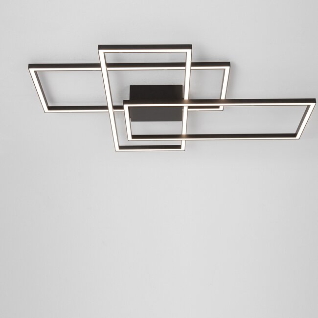Plafonnier LED BILBAO noir 90 x 67 cm