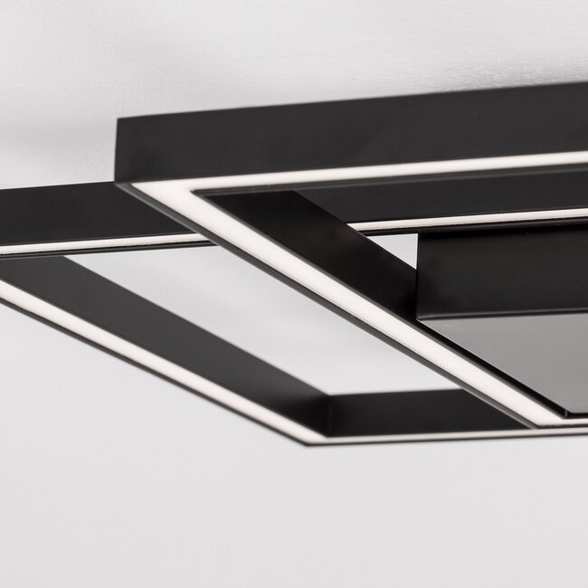 LED plafondlamp BILBAO zwart 46 x 46 cm