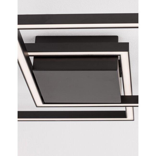 LED ceiling lamp BILBAO black 46 x 46 cm