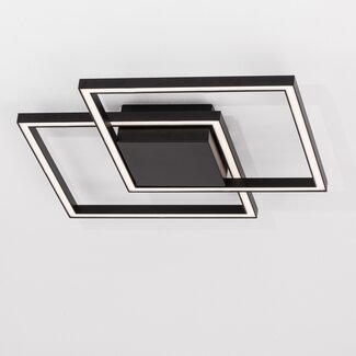 Nova Luce LED ceiling lamp BILBAO black 46 x 46 cm