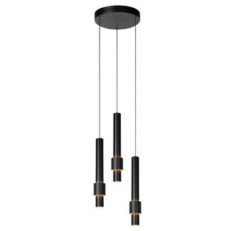 Lucide MARGARY - Hanging lamp - Ø 28 cm - LED Dim. - 3x4W 2700K - Black - 24402/15/30