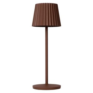 Lucide JUSTINE - Rechargeable Table Lamp Outdoor - Battery - LED Dim. - 1x2W 2700K - IP54 - With wireless charging station - Rust brown - 27889/02/97