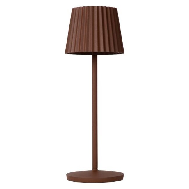 JUSTINE - Rechargeable Table Lamp Outdoor - Battery - LED Dim. - 1x2W 2700K - IP54 - With wireless charging station - Rust brown - 27889/02/97