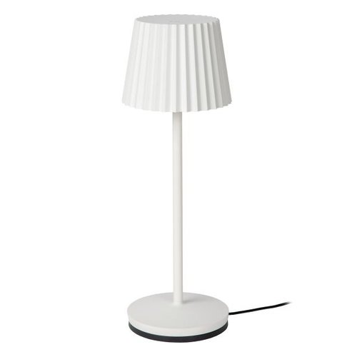 Lucide JUSTINE - Oplaadbare Tafellamp Buiten - Accu/Batterij - LED Dimb. - 1x2W 2700K - IP54 - Met draadloos oplaadstation - Wit - 27889/02/31 Lucide JUSTINE - Oplaadbare Tafellamp Buiten - Accu/Batterij - LED Dimb. - 1x2W 2700K - IP54 - Met draadloos oplaadstation - Wit - 27889/02/31