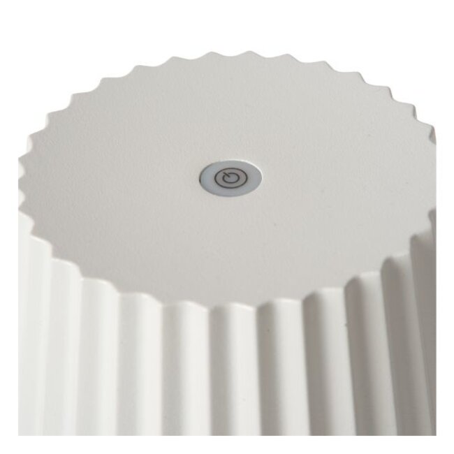 JUSTINE - Lampe de Table Rechargeable Extérieure - Batterie - LED Dim. - 1x2W 2700K - IP54 - Avec station de charge sans fil - Blanc - 27889/02/31