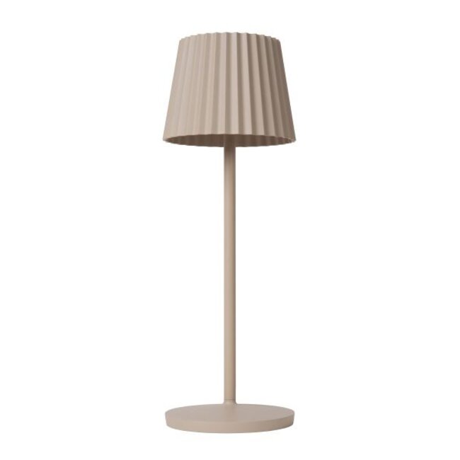 JUSTINE - Rechargeable Table Lamp Outdoor - Battery - LED Dim. - 1x2W 2700K - IP54 - With wireless charging station - Beige - 27889/02/38