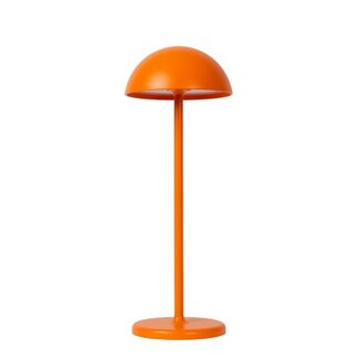 Lucide JOY - Rechargeable Table Lamp Outdoor - Battery - Ø 12 cm - LED Dim. - 1x1.5W 3000K - IP54 - Orange - 15500/02/53