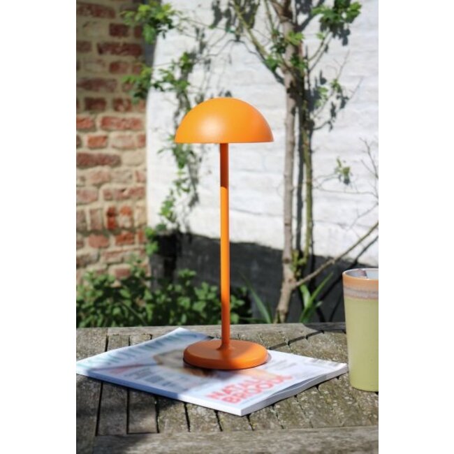 JOY - Lampe de table rechargeable Outdoor - Batterie - Ø 12 cm - LED Dim. - 1x1.5W 3000K - IP54 - Orange - 15500/02/53
