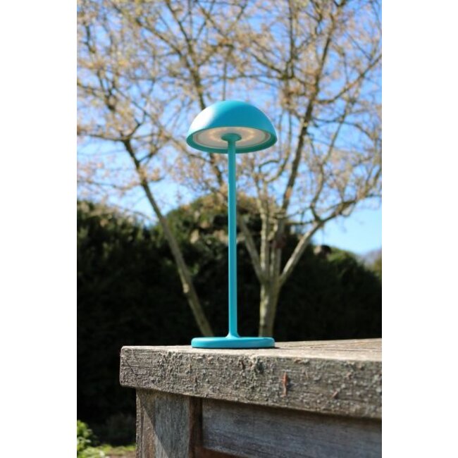 JOY - Rechargeable Outdoor Table Lamp - Battery/Battery Operated - Ø 12 cm - LED Dimmable - 1x1.5W 3000K - IP54 - Turquoise - 15500/02/37