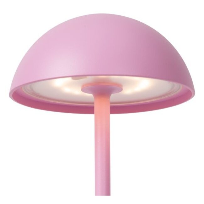 JOY - Lampe de table d'extérieur rechargeable - Fonctionne sur batterie - Ø 12 cm - LED à intensité variable - 1 x 1,5 W 3 000 K - IP54 - Rose - 15500/02/66