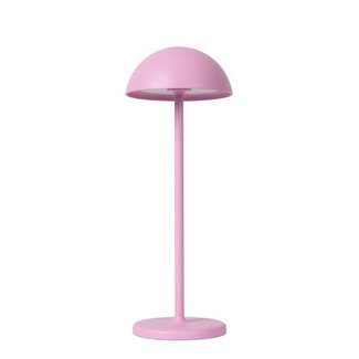 Lucide JOY - Rechargeable Outdoor Table Lamp - Battery/Battery Operated - Ø 12 cm - LED Dimmable - 1x1.5W 3000K - IP54 - Pink - 15500/02/66
