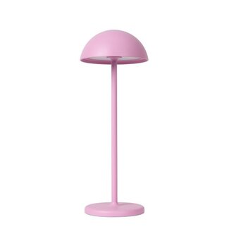 Lucide JOY - Rechargeable Table Lamp Outdoor - Battery - Ø 12 cm - LED Dim. - 1x1.5W 3000K - IP54 - Pink - 15500/02/66