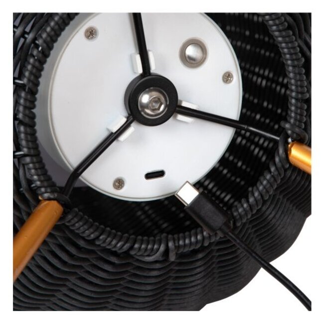 COLIN IP44 - Rechargeable Floor Lamp Outdoor - Accu/Battery - LED Dim. - 1x3W 3000K - IP44 - 3 StepDim - Black - 03843/80/30