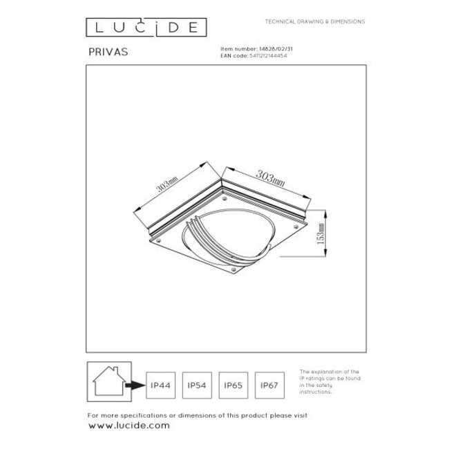 PRIVAS - Outdoor Wall Lamp - 2xE27 - IP44 - White - 14828/02/31