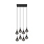 Lucide TEARS - Hanging lamp - LED Dim. - G4 - 8x1.5W 3000K - Black - 70434/28/30