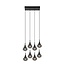 Lucide TEARS - Hanging lamp - LED Dim. - G4 - 8x1.5W 3000K - Black - 70434/28/30