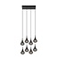 Lucide TEARS - Hanglamp - LED Dimb. - G4 - 8x1,5W 3000K - Zwart - 70434/28/30