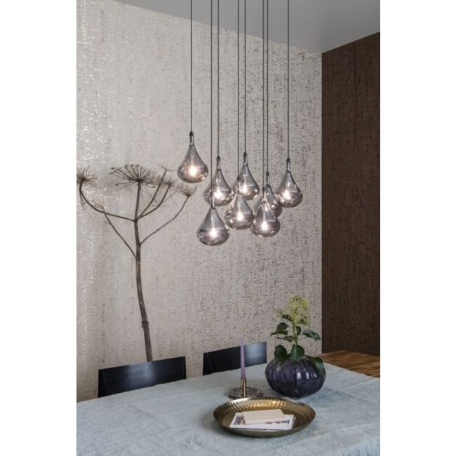 TEARS - Hanglamp - LED Dimb. - G4 - 8x1,5W 3000K - Zwart - 70434/28/30