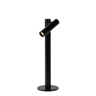 Lucide ANTRIM - Lampe de table rechargeable - Accu/Batterie - LED Dim. - 1x2,2W 2700K - IP54 - Avec station de charge sans fil - Noir - 27503/02/30