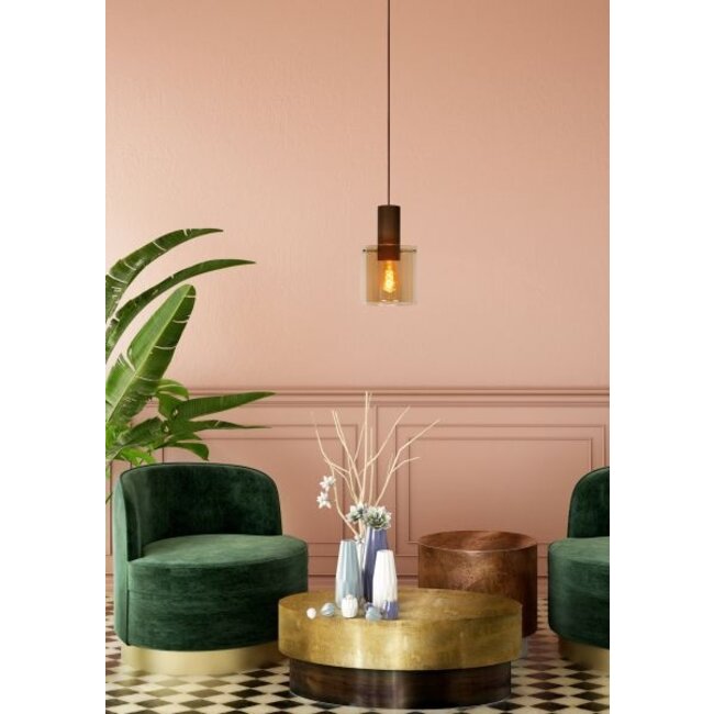 TOLEDO - Hanglamp - Ø 20 cm - 1xE27 - Amber - 74405/01/62