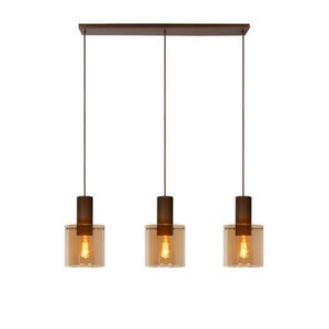 Lucide TOLEDO - Hanging lamp - Ø 20 cm - 3xE27 - Amber - 74405/03/62