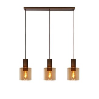 Lucide TOLEDO - Hanging lamp - Ø 20 cm - 3xE27 - Amber - 74405/03/62