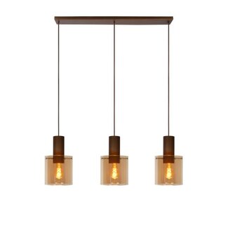 Lucide TOLEDO - Hanglamp - Ø 20 cm - 3xE27 - Amber - 74405/03/62