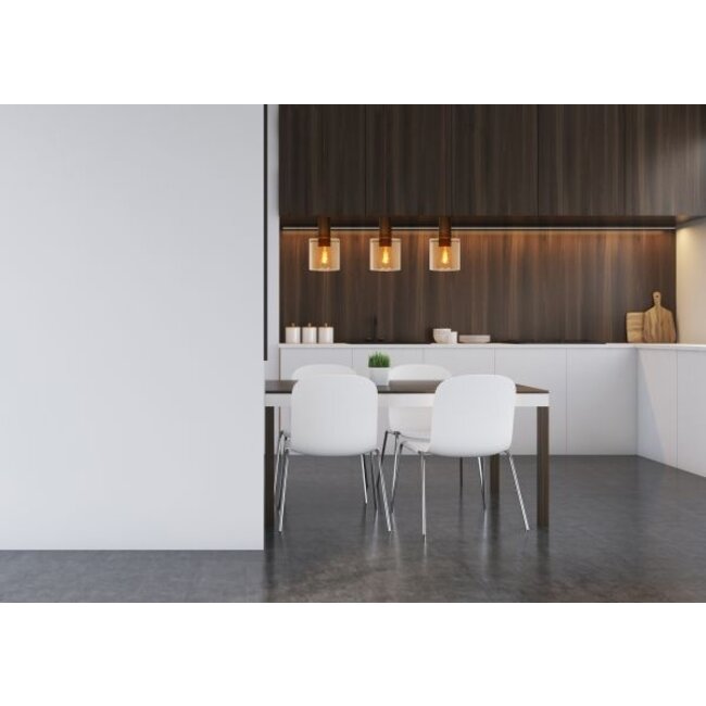 TOLEDO - Suspension - Ø 20 cm - 3xE27 - Ambre - 74405/03/62