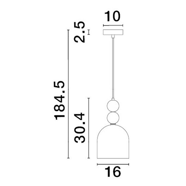Lampe suspendue MURANO - 16 x 185 cm - E14