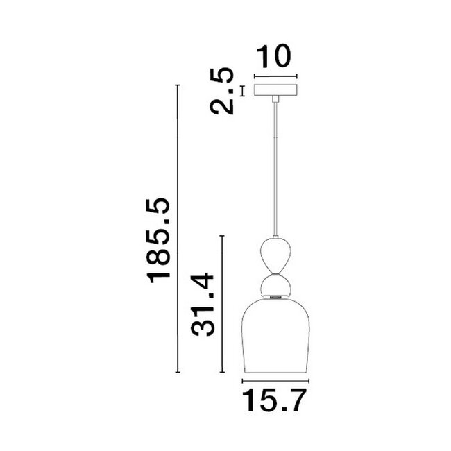 Hanging lamp MURANO - 16 x 185 cm - E14 - 9009234