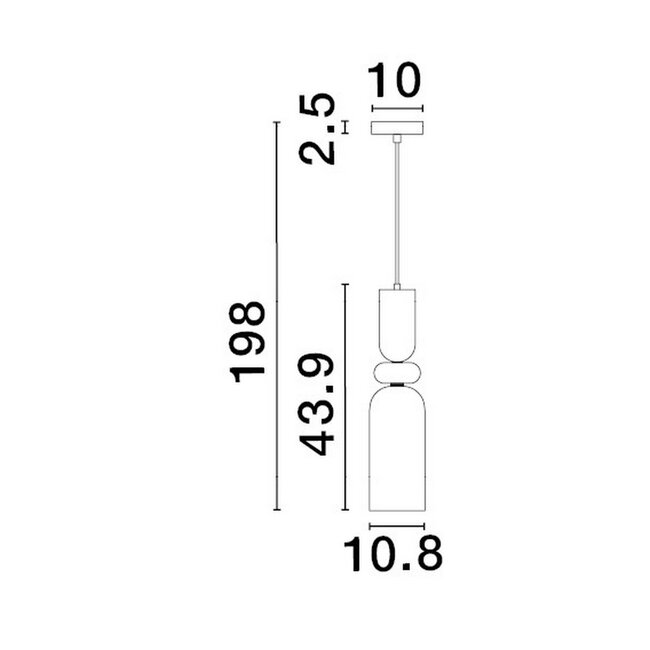 Lampe suspendue MURANO - 11 x 198 cm - E14