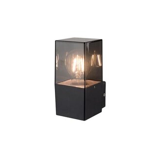 LioLights DENVER | Wandlamp | Glas | zwart | IP44 | E27 | 16.5cm