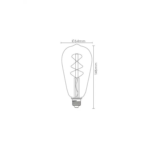 Ampoule LED - Lampe à filament - ST64 - LED Dim. - E27 - 1x5W 2200K - Ambre